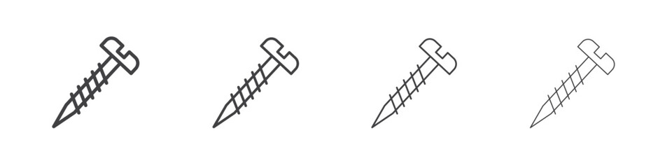 Screw icons for graphic and web design.