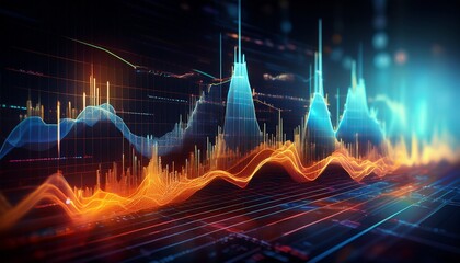 abstract digital stock market chart showing financial data and price trends