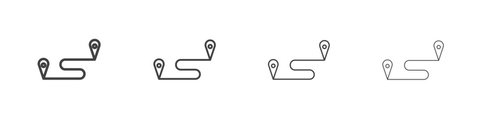 Route icons for graphic and web design.