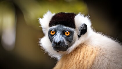 Obraz premium crowned sifaka monkey