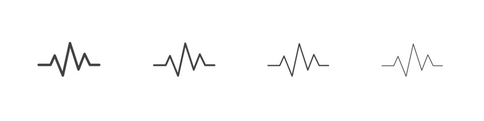 Pulse icons for graphic and web design.