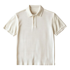 Cream Polo Shirt Mockup on Transparent Background