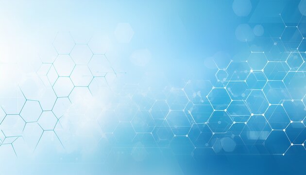 white and light blue medical abstract gradient background with molecules web banner medical background in white and light blue gradient with molecular design science technology and medical concept - Powered by Adobe