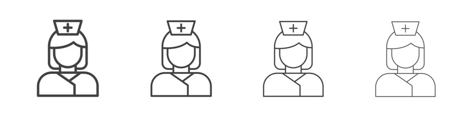 Nurse icons for graphic and web design.