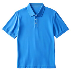 Blue Polo Shirt Mockup on Transparent Background