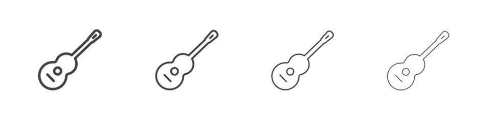 Guitar icons for graphic and web design.