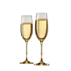 Champagne Glasses, Sparkling Wine, Celebration Toast, champagne glass isolated on white