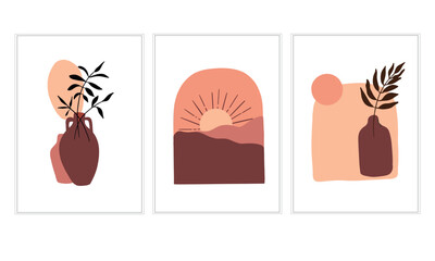 Minimalist hand drawn abstract modern aesthetic illustration