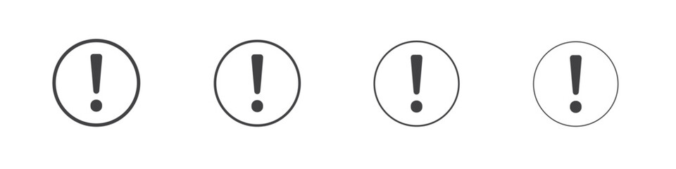 Exclamation icons for graphic and web design.