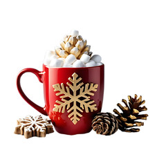 Holiday Mug, Hot Chocolate ,Festive Mug with Marshmallows
