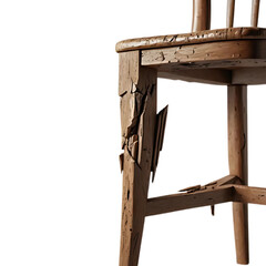 Damaged Chair, Broken Wood image isolated