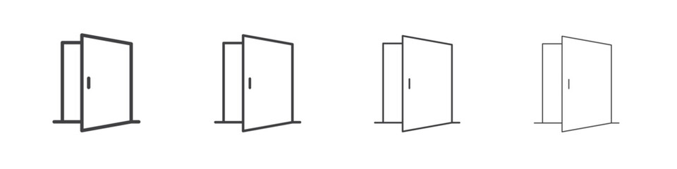 Door icons for graphic and web design.