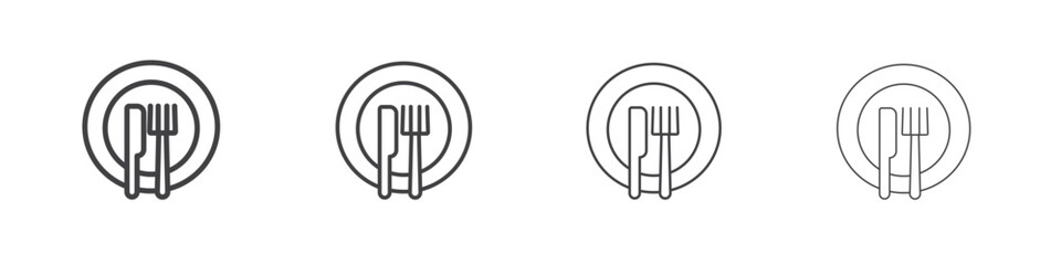 Cutlery icons for graphic and web design.