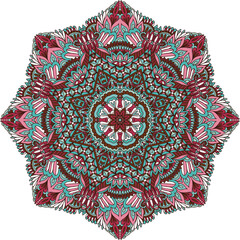  Flower decorative Mandala flower rosette. Aztec Colorful ethnic tribal geometric psychedelic folkloric style print.