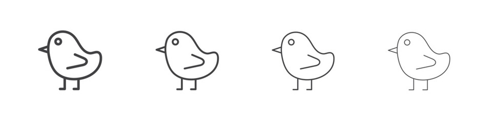Chick icons for graphic and web design.