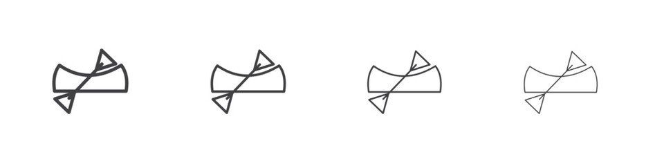 Canoe icons for graphic and web design.