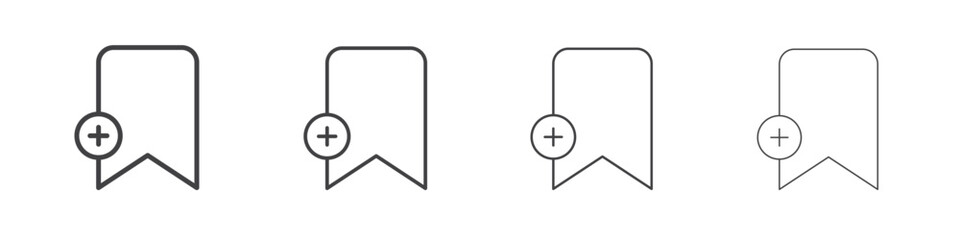 Bookmark add icons for graphic and web design.