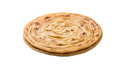 Golden flaky flatbread with a delicious swirled texture, perfect for a savory meal.