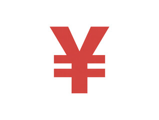 Fototapeta premium Red Yen Symbol Icon on Black Background icon isolated on white transparent background png jpg business people clipping path cutout 2025 2026 4k full hd poster banner label download