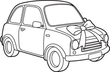 Zoom Car Outline Drawing – Printable Coloring Sheet for Children