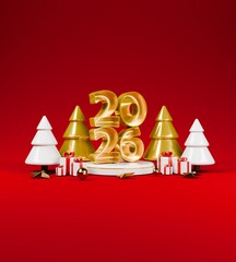 Obraz premium christmas card with christmas tree