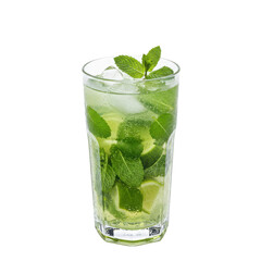 Fresh Mojito Cocktail with Mint and Lime in Glass