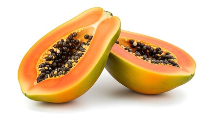 Freshly Cut Papaya - A Tropical Delight.