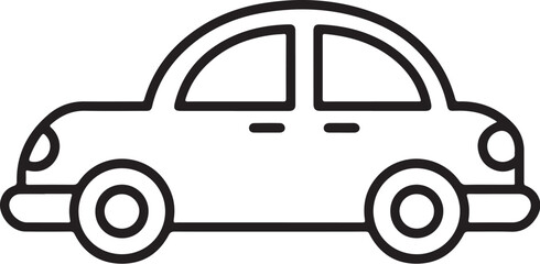 Cute Cartoon Car Coloring Page for Kids – Simple Vehicle Illustration