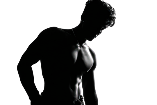 Silhouette Of Muscular Man