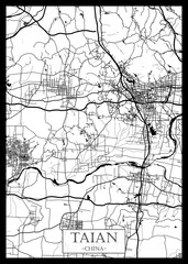 Taian China City Street Map. colorful city paint, watercolor paint background, business urban abstract modern hand paint, abstract city banner