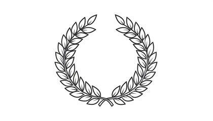 A symmetrical laurel wreath design features intricate leaf details, creating a classic and elegant visual.