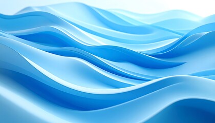Abstract light blue wavy shapes