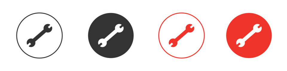 Wrench icon symbol in black. icon design vector stock