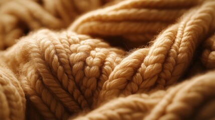 Close-up of a warm, textured knit fabric