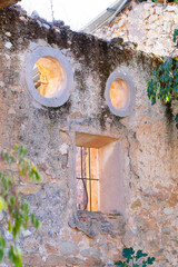 The abandoned village of Finestras (Finestres in Catalan) in the Ribagorza region. Canelles Reservoir. Province of Huesca. Aragon. Spain. Europe.