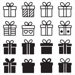 Colorful set of vector gift boxes for Christmas birthday and holiday celebrations