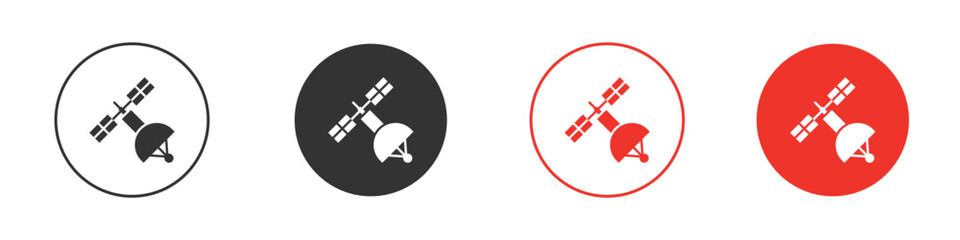 Satellite icon symbol in black. icon design vector stock
