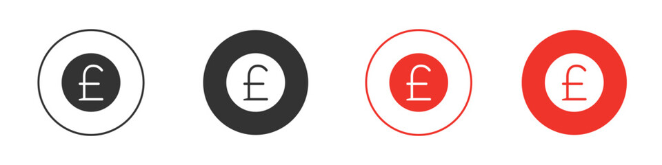 Pound icon symbol in black. icon design vector stock