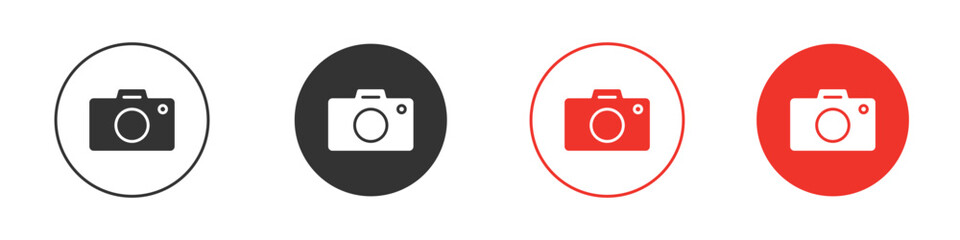 Photo Camera icon symbol in black. icon design vector stock