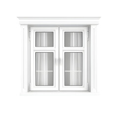 Obraz premium White window with decorative molding