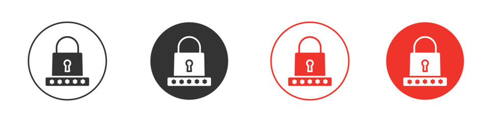 Password icon symbol in black. icon design vector stock