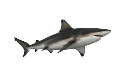 Obraz premium Powerful Grey Shark Swimming in Ocean Waters.