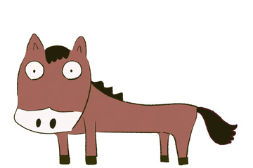 Funny Cartoon Horse Illustration - New Year PNG Design