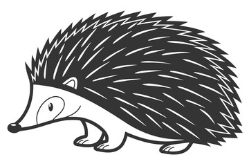 Cute stylized hedgehog illustration with spiky back
