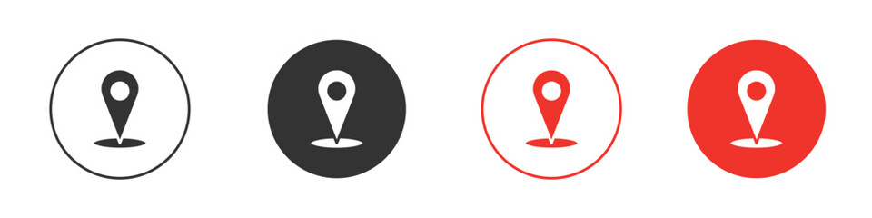 Location pin icon symbol in black. icon design vector stock