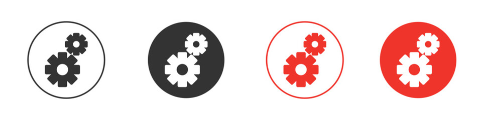 Gears icon symbol in black. icon design vector stock