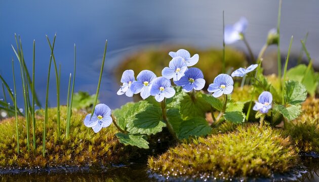 European Speedwell Veronica Beccabunga Also Known As Brooklime Wild Aquatic Plant From Finland