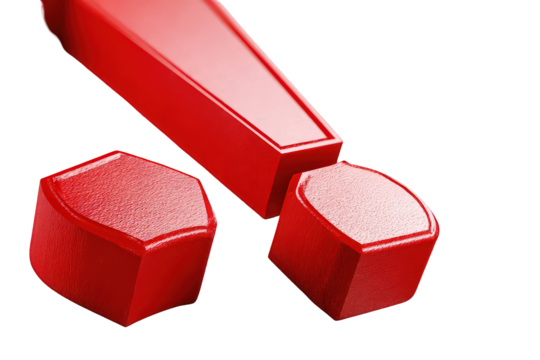 Three Dimensional Red Geometric Shapes