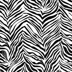 zebra pattern animal skin, black and white seamless abstract texture with ikat style design 