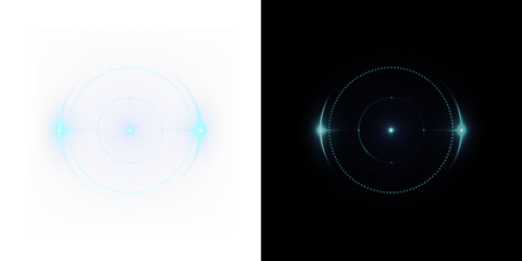 Blue light flare digital effect PNG overlay with transparent background for design projects and graphics